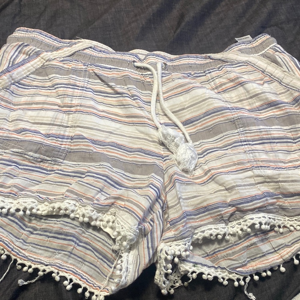white and blue shorts size medium